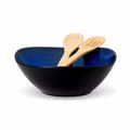 Cryspo Trio Salatiera Porselanis me Koutales Bamboo 'IndigoBlue' 26000935